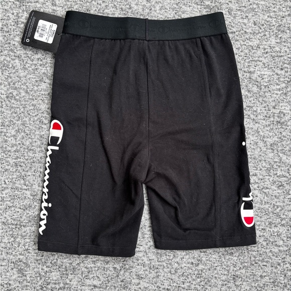 Champion Black Spell Out High Waist Streetwear Biker Athletic Shorts - Picture 3 of 6